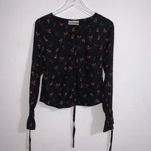 Urban Outfitters Black with Floral Pattern